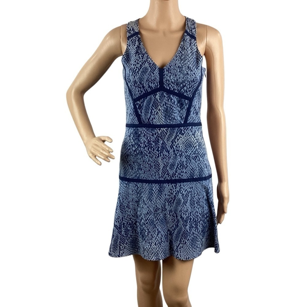 Parker Snake Print Mini Dress Size S Cadet Blue